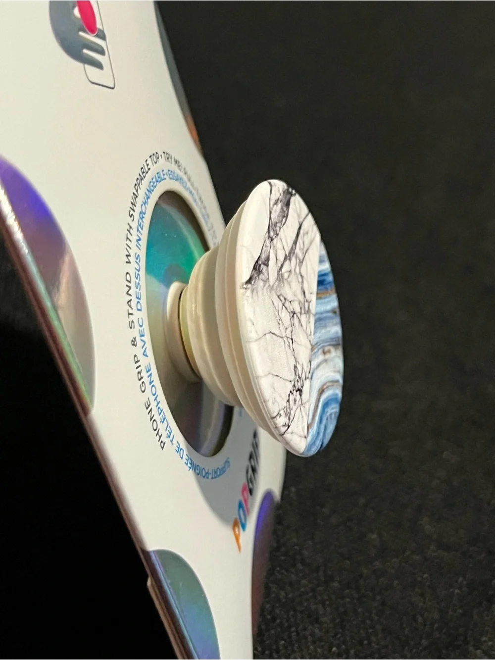 PopSocket PopGrip Marble Phone Grip in White and Gray